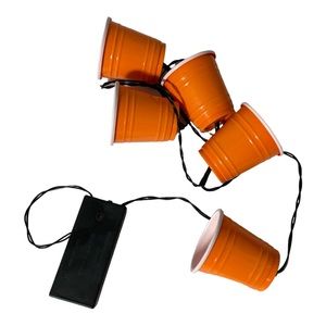 Orange solo theme mini cup string lights battery perfect for bar party decor